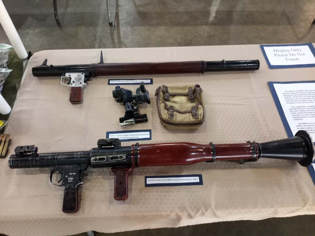RPG display at gun show DISPLAYS World Militaria Forum